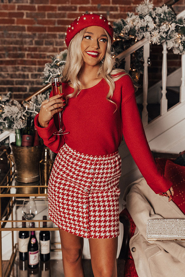 Weekend Coffee Run Sweater In Red Image - 1