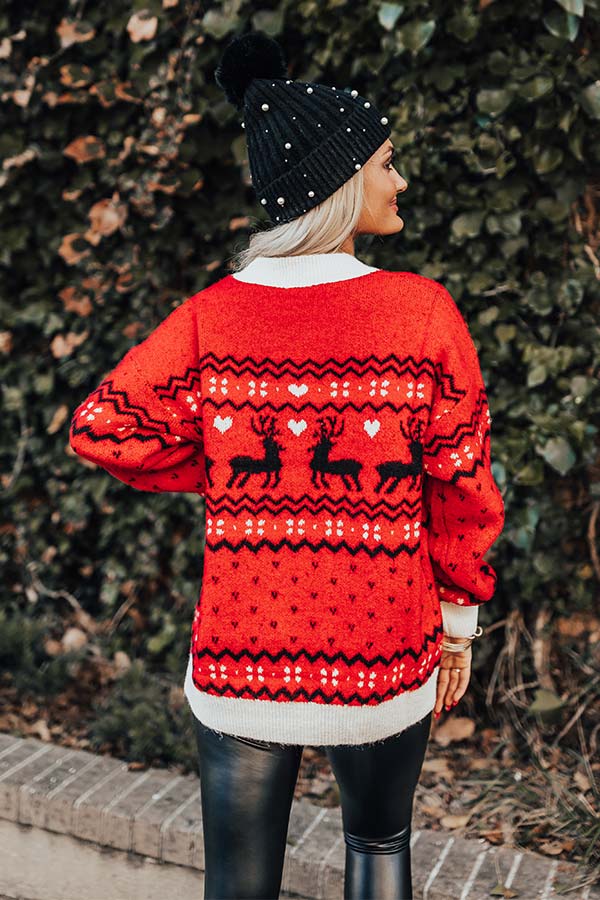 Deck The Halls Sweater In Red Image - 5