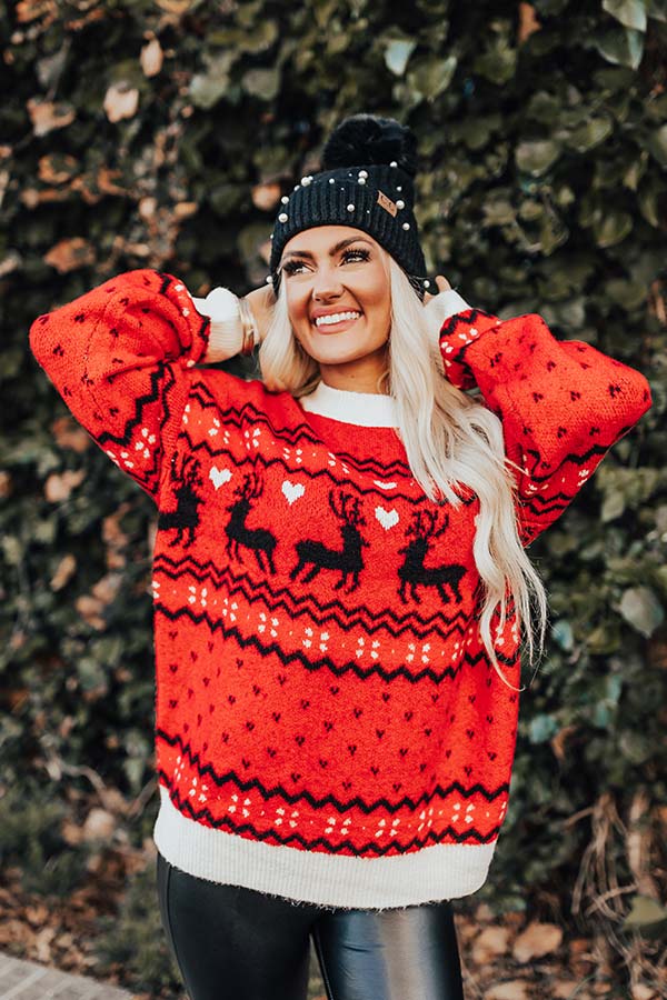 Deck The Halls Sweater In Red Image - 2