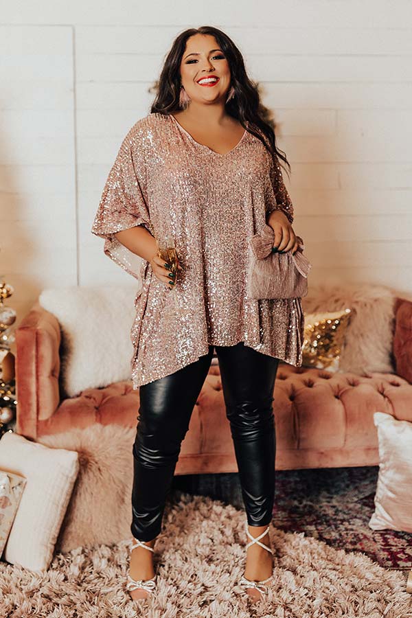 Unbeatable Sights Sequin Shift Tunic In Pink Curves Image - 1