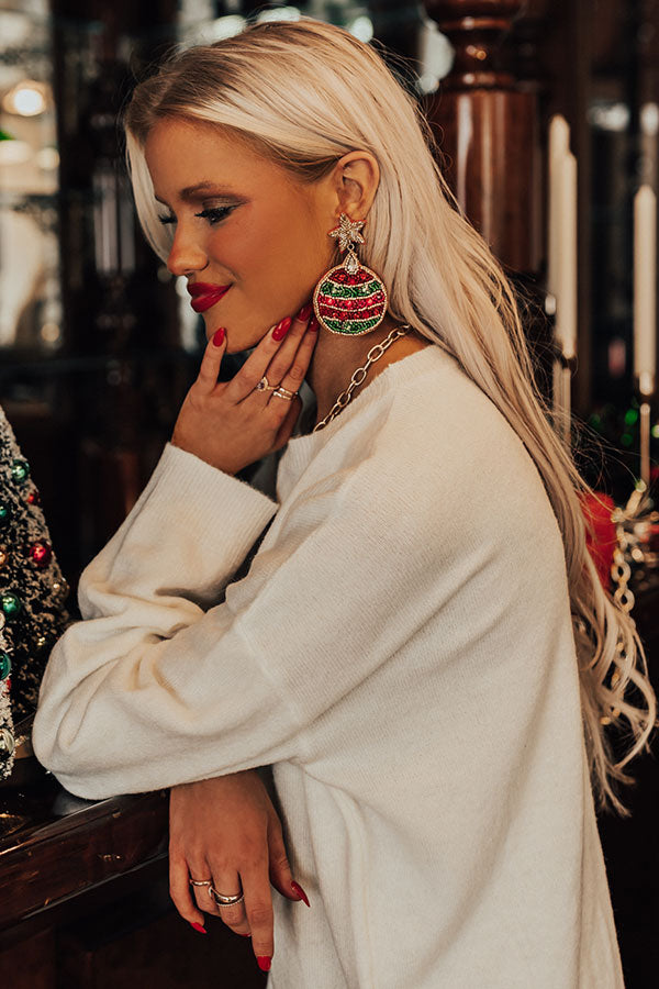 Jingle Bell Rock Beaded Earrings Image - 1