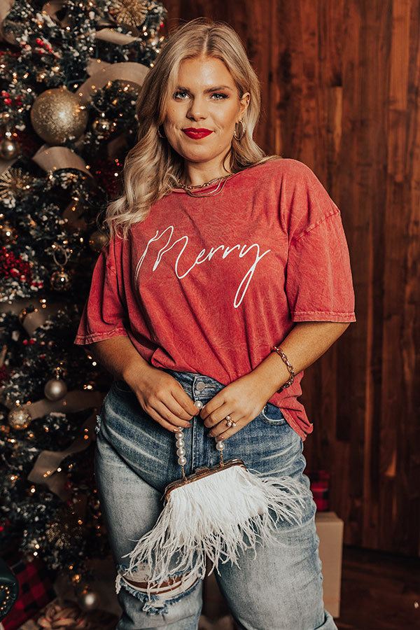 Merry Mineral Wash Graphic Tee Curves Image - 1