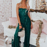 Sequins On The Rocks Jumpsuit In Green Image - 1