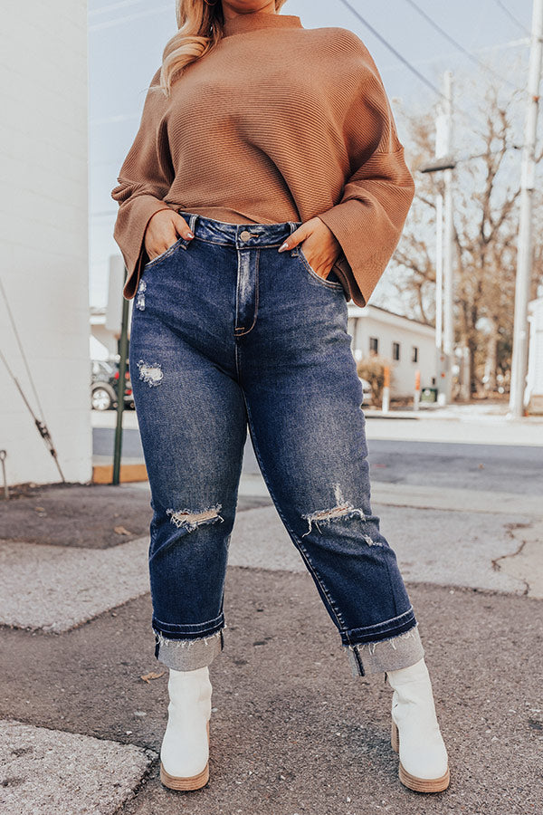 Risen The Gemmalee Midrise Distressed Jean Curves Image - 2