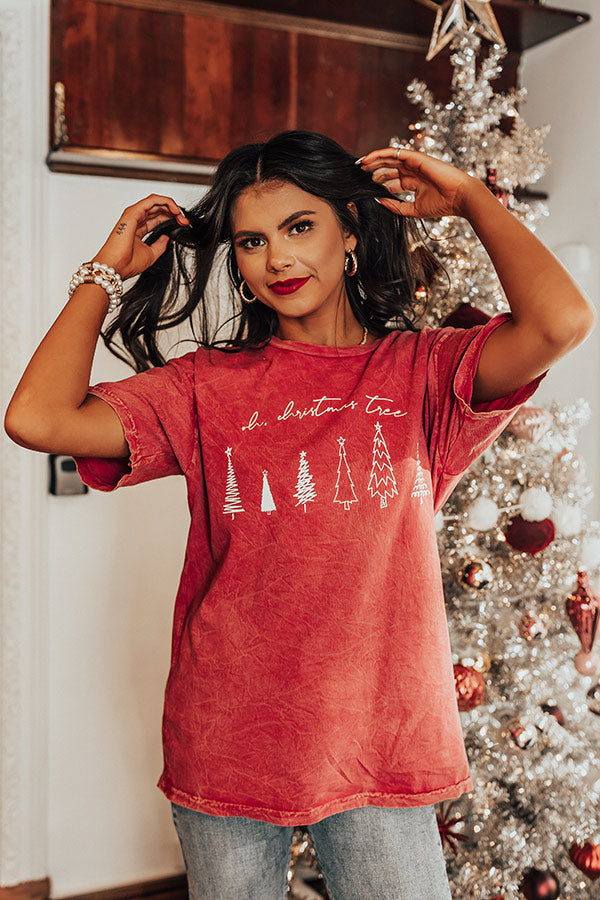 Oh, Christmas Tree Mineral Wash Graphic Tee Image - 5