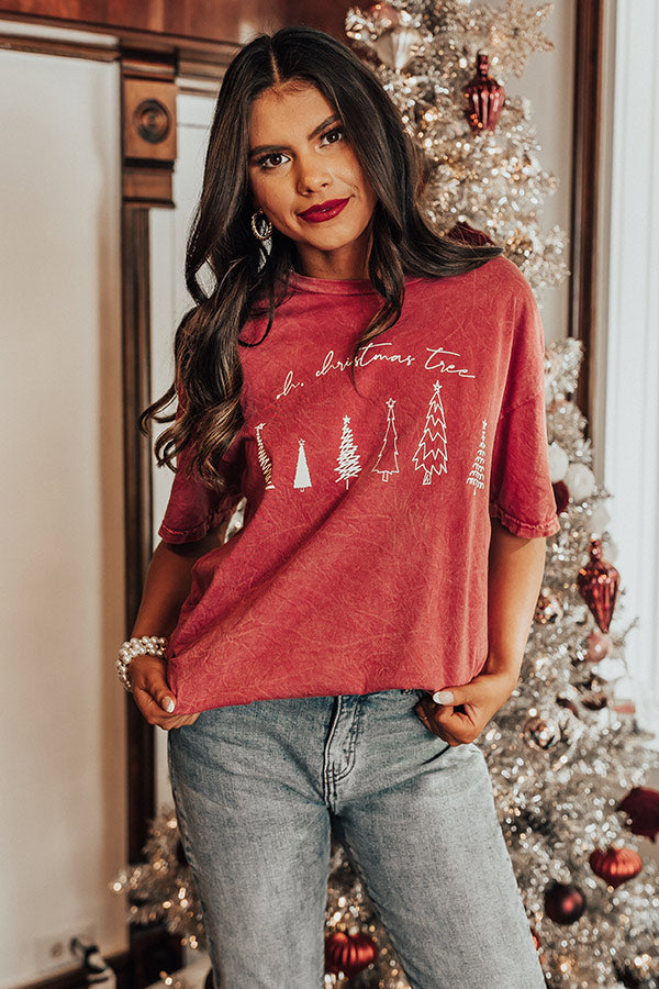 Oh, Christmas Tree Mineral Wash Graphic Tee Image - 2
