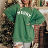 Very Merry Graphic Sweatshirt In Green Curves Image - 1