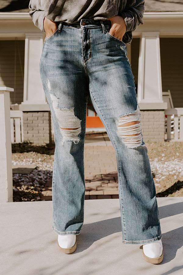 Judy Blue The Athena High Waist Distressed Flare Curves Image - 1