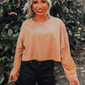 Newly Obsessed Crop Top In Camel Image - 1