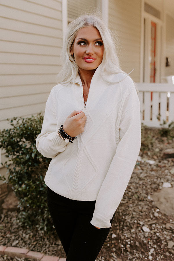 Sweet Moment Cable Knit Sweater in Cream Image - 2