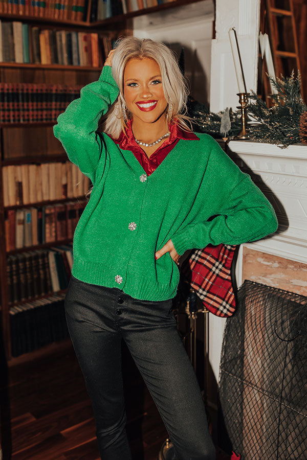 Merriest Ever Cardigan In Green Image - 1