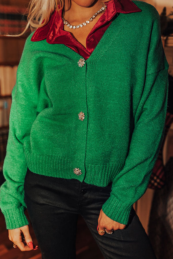 Merriest Ever Cardigan In Green Image - 4