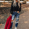 Hot Cocoa Divine Knit Crop Top In Black Image - 1