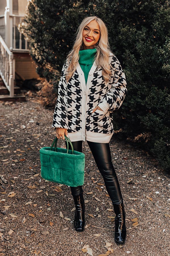Better By Moonlight Houndstooth Cardigan Image - 1