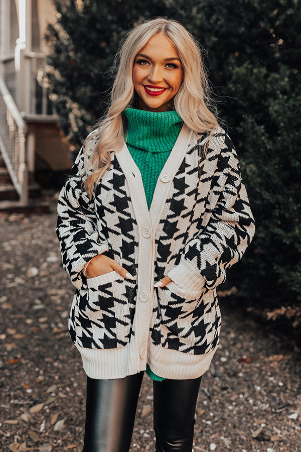 Better By Moonlight Houndstooth Cardigan Image - 2
