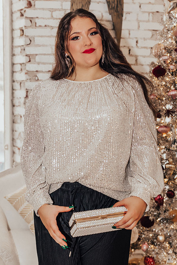 Seriously Swept Away Sequin Top In Champagne Curves Image - 2