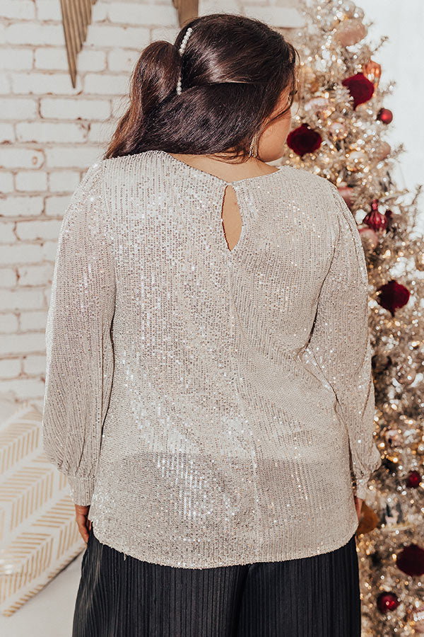 Seriously Swept Away Sequin Top In Champagne Curves Image - 4