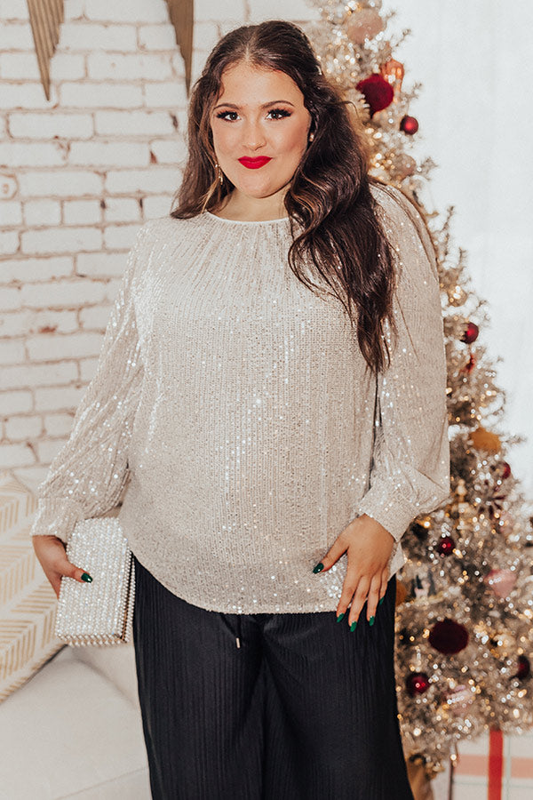 Seriously Swept Away Sequin Top In Champagne Curves Image - 5