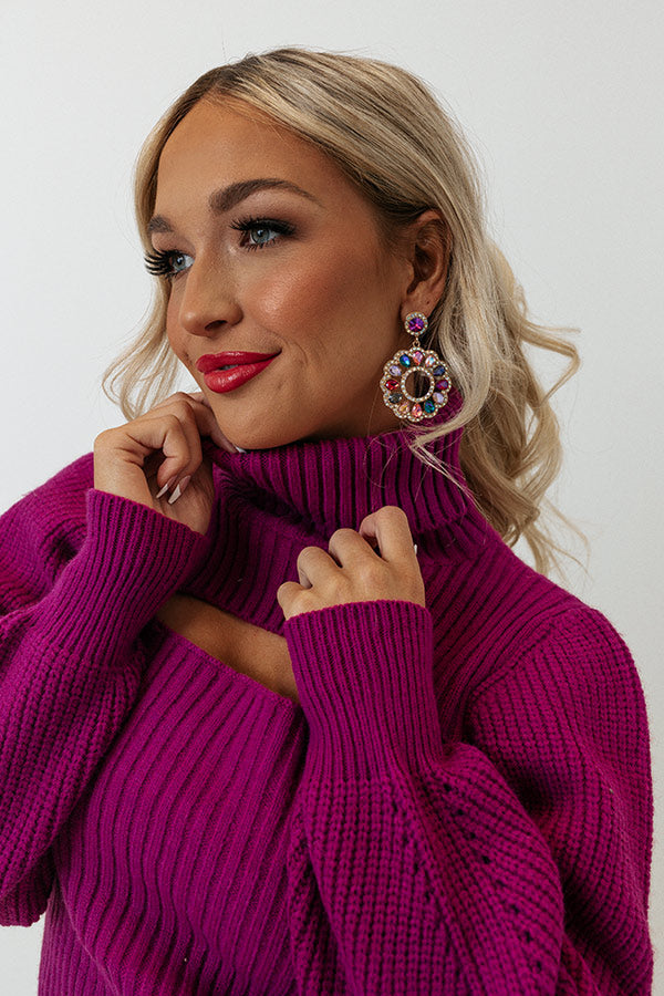 Cozy Paradise Cut Out Sweater In Violet Image - 4