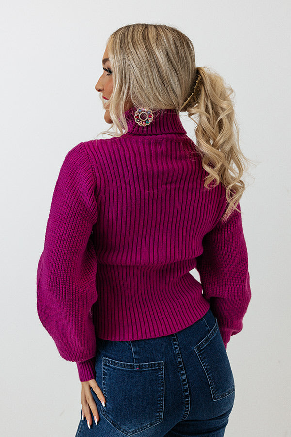 Cozy Paradise Cut Out Sweater In Violet Image - 5