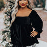 Romantic Allure Velvet Babydoll Top Image - 1