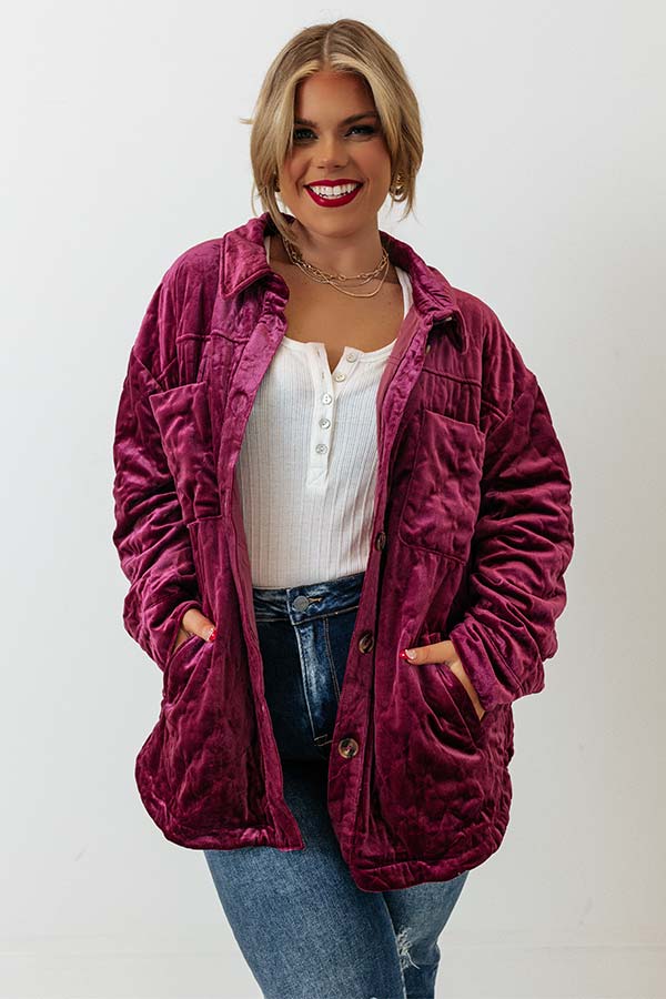 Warmest Wishes Velvet Jacket In Berry Curves Image - 2