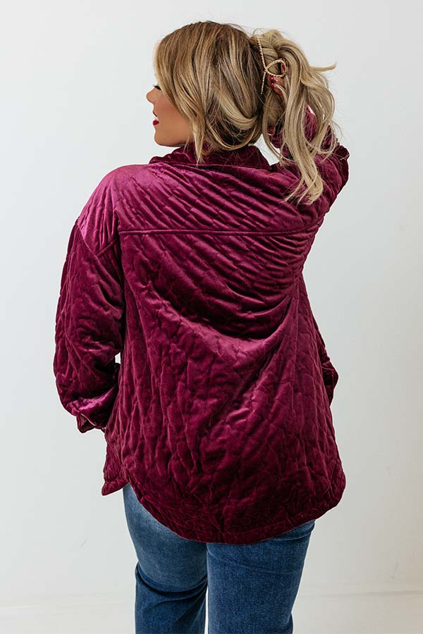 Warmest Wishes Velvet Jacket In Berry Curves Image - 4