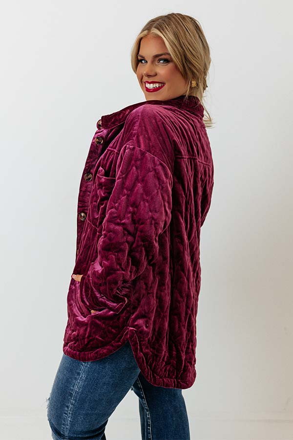 Warmest Wishes Velvet Jacket In Berry Curves Image - 3