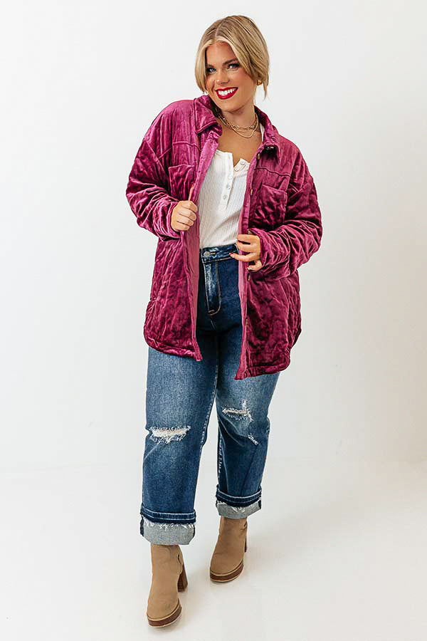 Warmest Wishes Velvet Jacket In Berry Curves Image - 1