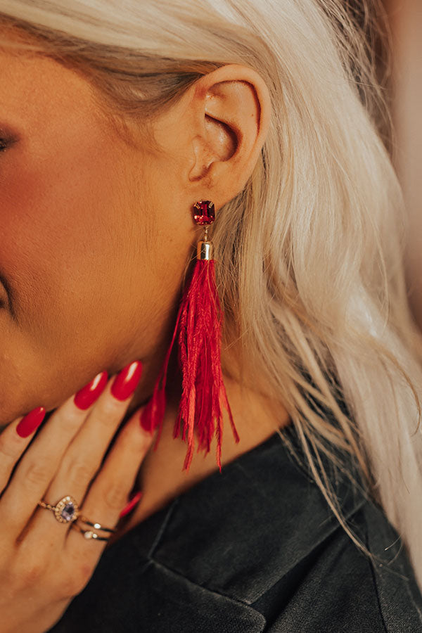 Light As A Feather Earrings In Red Image - 1