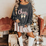 Cheers Embellished Sweatshirt in Charcoal Image - 1