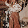 Endless Nights Pleated Pants In Rose Gold Curves Image - 1