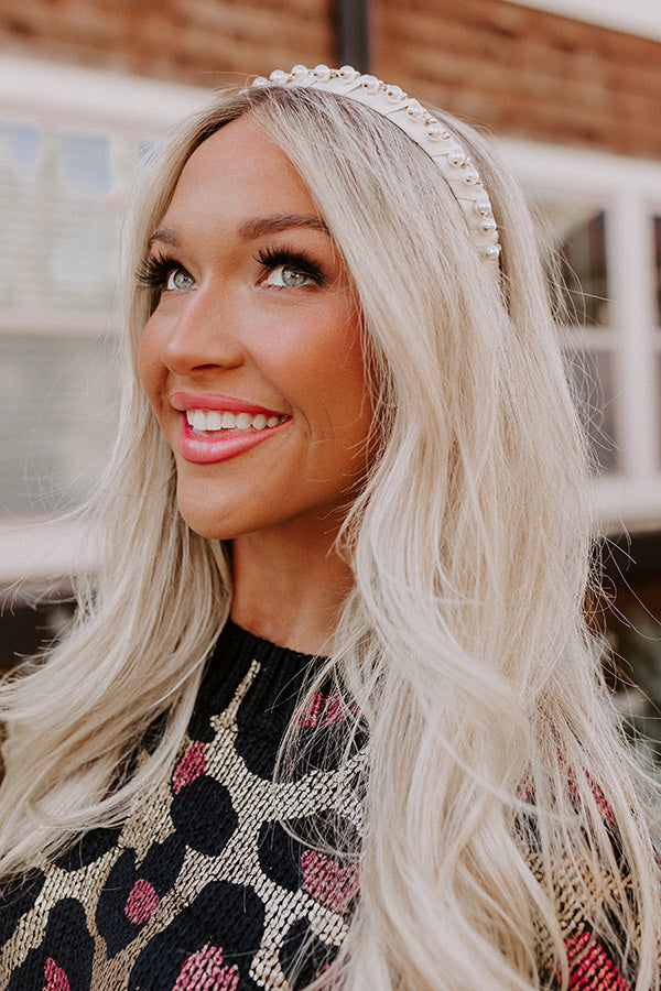 Small Town Romance Embellished Headband In Ivory Image - 1