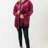 Warmest Wishes Velvet Jacket In Berry Image - 1