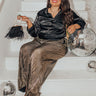 Endless Nights Pleated Pants In Gold Curves Image - 1