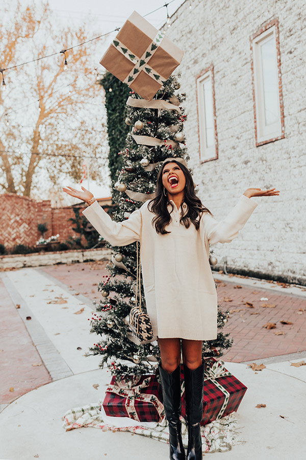 Stay For The Cuddles Sweater Dress Image - 5