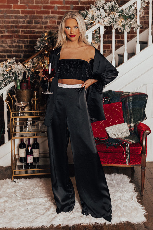 Right On Time High Waist Satin Pants Image - 1