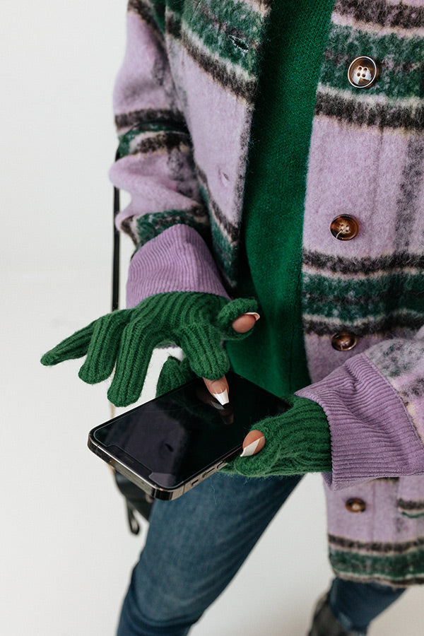 Snowy Afternoon Gloves in Green Image - 3