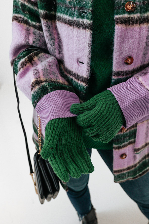 Snowy Afternoon Gloves in Green Image - 5