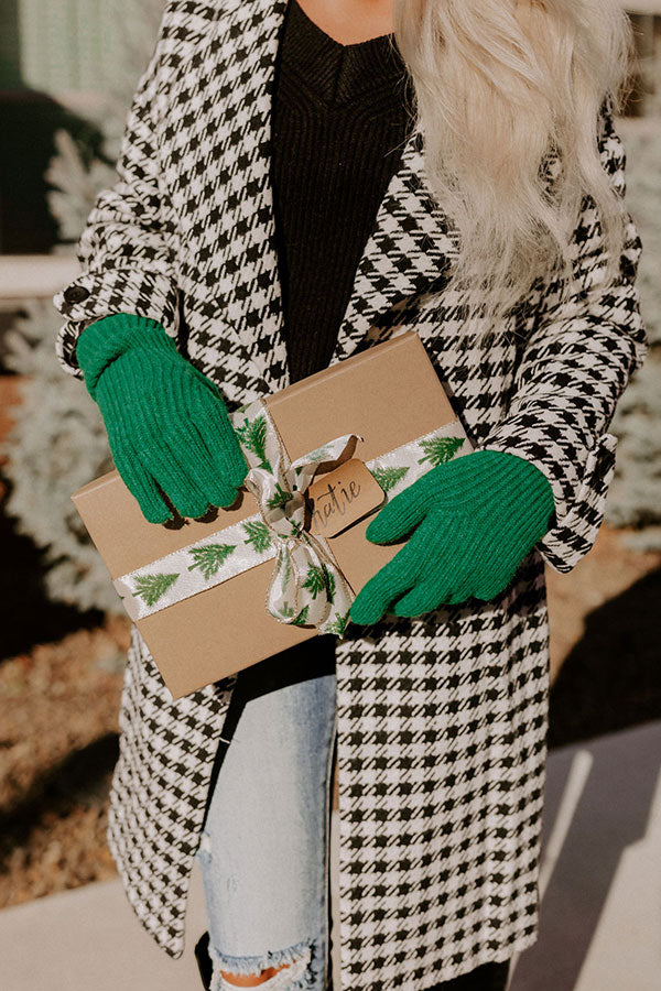 Snowy Afternoon Gloves in Green Image - 1