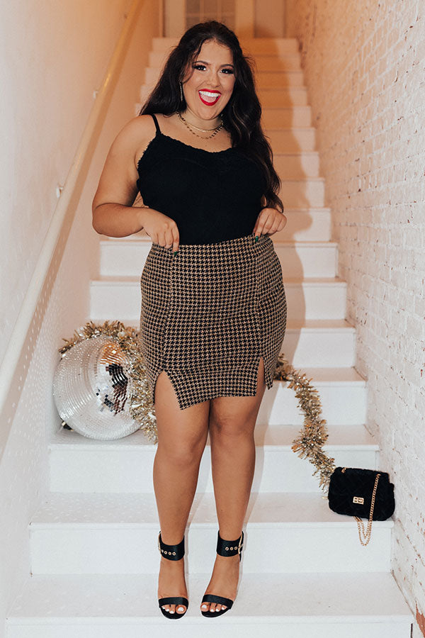 New York Groove Houndstooth Skirt Curves Image - 3