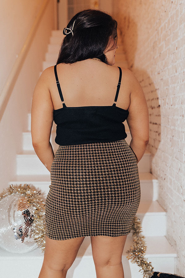 New York Groove Houndstooth Skirt Curves Image - 5