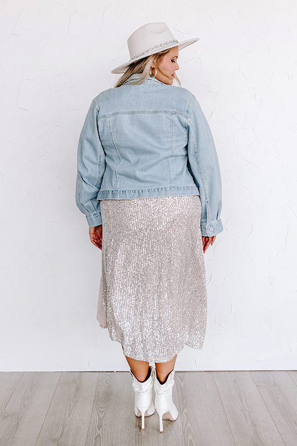Twinkle Lights Sequin Skirt In Champagne Curves Image - 2