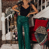 Sparkle In The City High Waist Sequin Pants In Hunter Green Image - 1