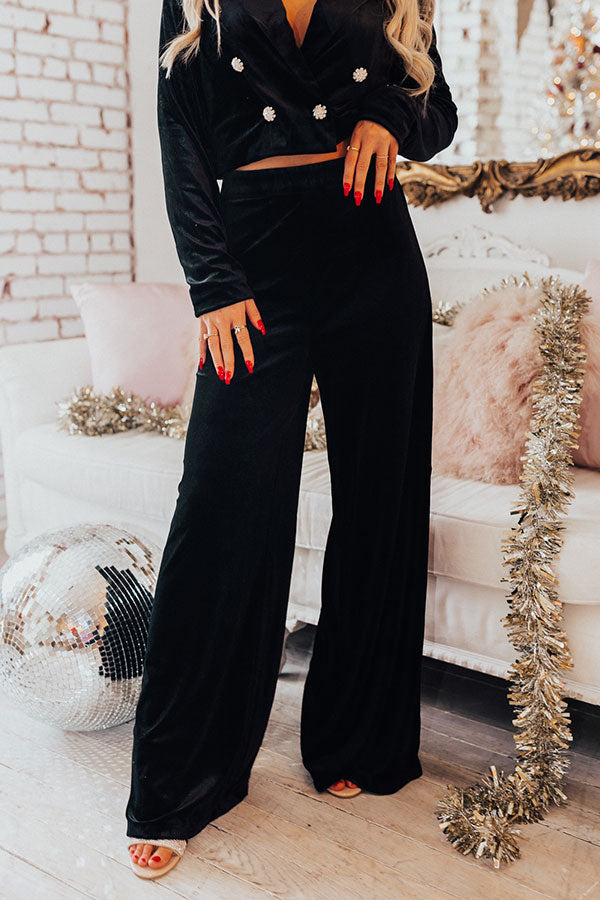 Mistletoe and Magic High Waist Velvet Pants Image - 2