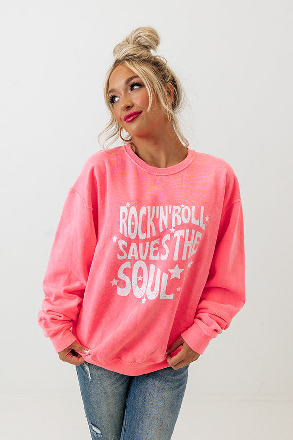 Rock N Roll Saves Graphic Sweatshirt Image - 2