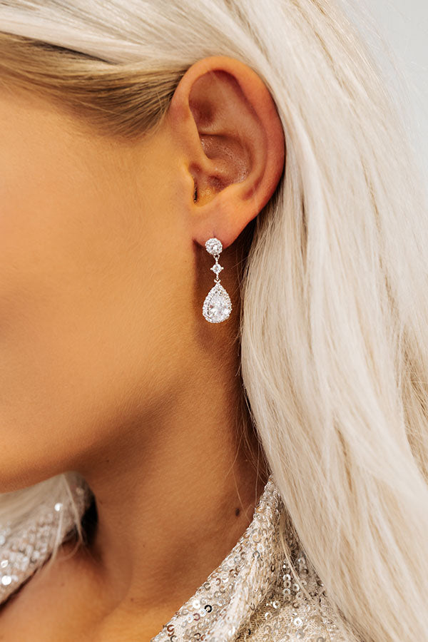 Our Last Dance Cubic Zirconia Earrings In Silver Image - 2