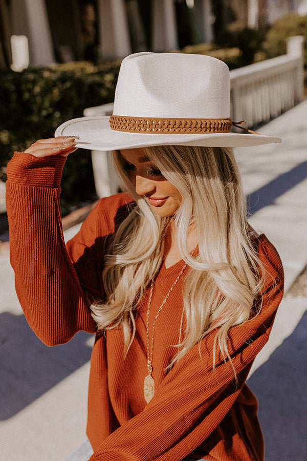 Winter Ridge Faux Suede Cowboy Hat In Ivory Image - 2