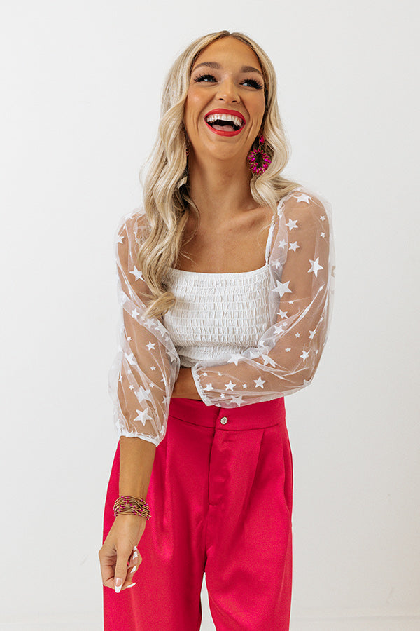 Watch The Stars Smocked Top In White Image - 1
