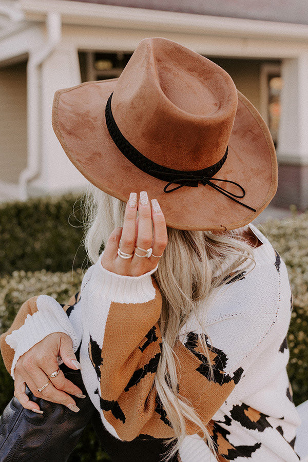 Winter Ridge Faux Suede Cowboy Hat In Chocolate Image - 2
